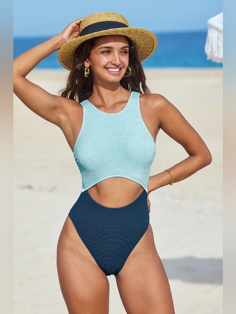 Sunstone Colorblock Cutout One-Piece Swimsuit 💥 BRAND NEW 💥